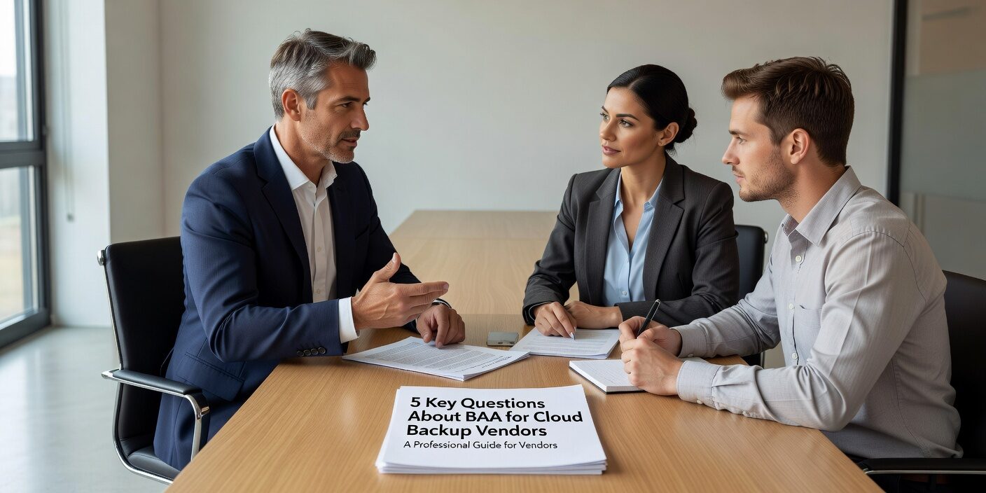 Essential questions to ask cloud backup vendors before signing a BAA. Protect your practice with proper HIPAA compliance verification and data security.