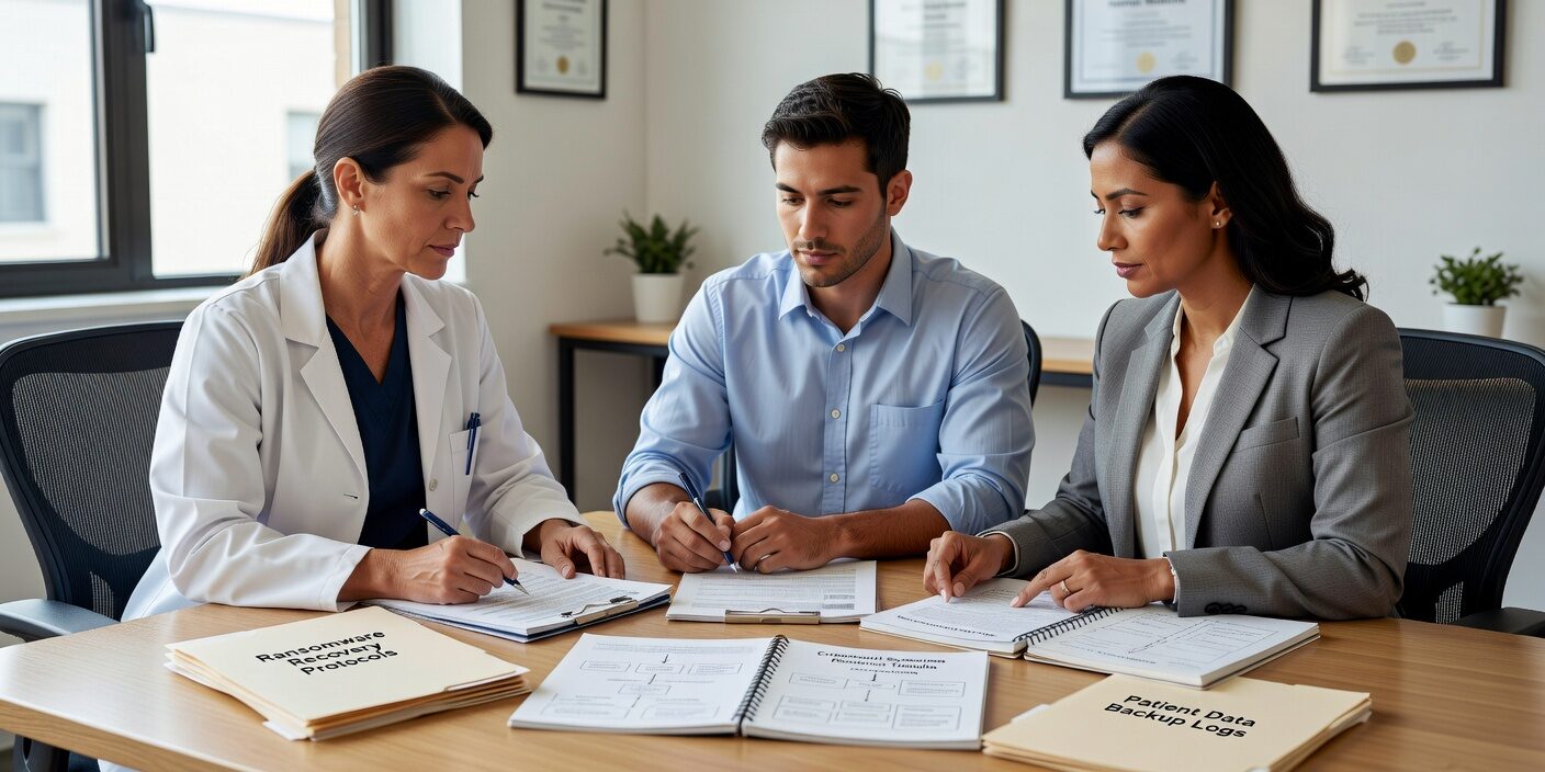 Essential ransomware recovery planning for medical practices. Learn backup testing, HIPAA compliance, and response procedures to protect your healthcare organization.