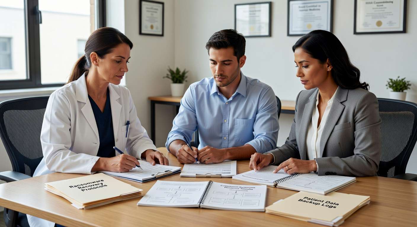 Essential ransomware recovery planning for medical practices. Learn backup testing, HIPAA compliance, and response procedures to protect your healthcare organization.