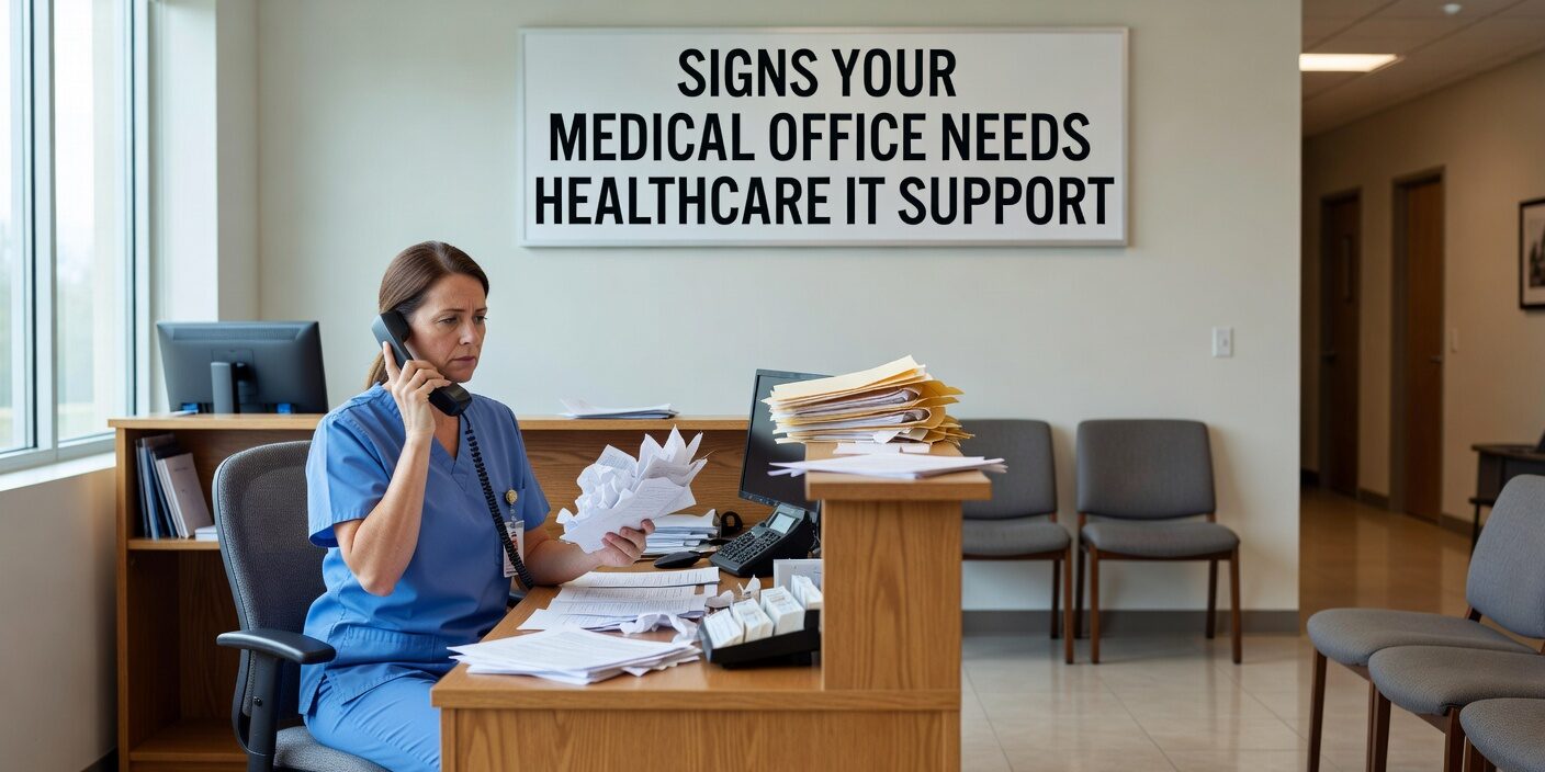 Learn the key warning signs that indicate your medical practice needs professional IT support, from system crashes to HIPAA compliance gaps.