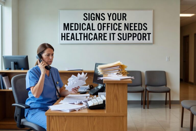 Learn the key warning signs that indicate your medical practice needs professional IT support, from system crashes to HIPAA compliance gaps.
