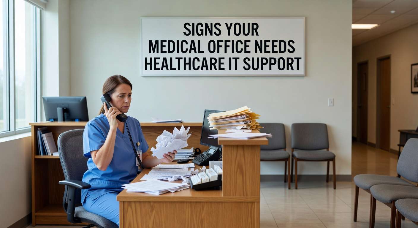 Learn the key warning signs that indicate your medical practice needs professional IT support, from system crashes to HIPAA compliance gaps.