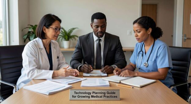 Strategic technology planning guide for growing medical practices. Learn infrastructure priorities, vendor management, and compliance frameworks.
