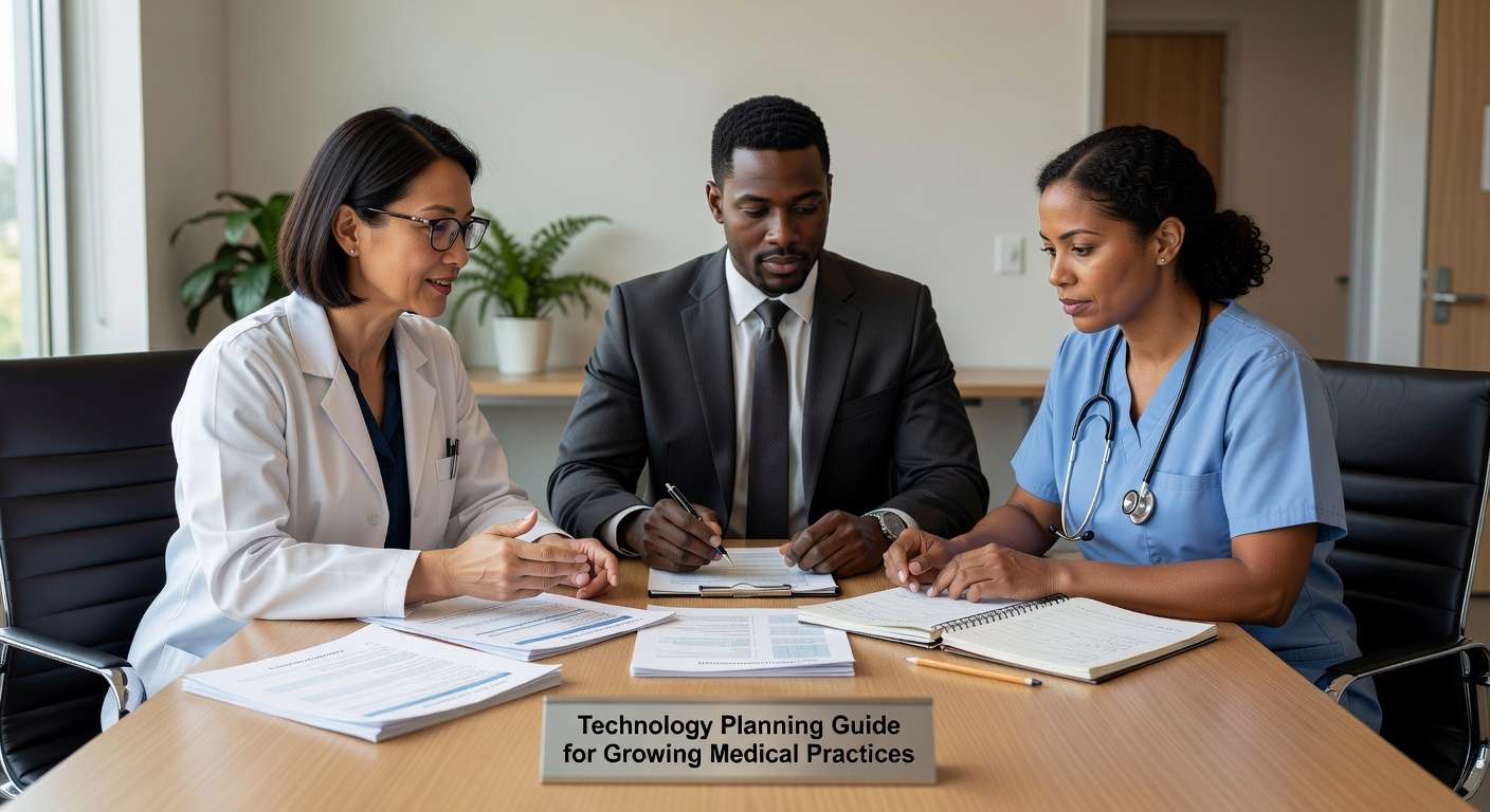 Strategic technology planning guide for growing medical practices. Learn infrastructure priorities, vendor management, and compliance frameworks.