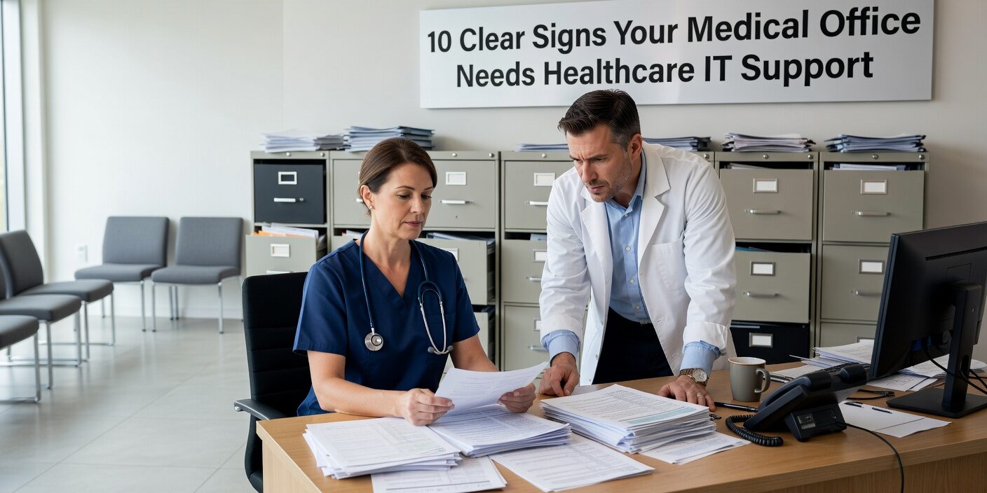 10 Clear Signs Your Medical Office Needs Healthcare IT Support Featured Image Discover the key warning signs that indicate your medical practice needs professional healthcare IT support to prevent downtime and compliance issues.