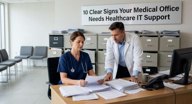 Discover the key warning signs that indicate your medical practice needs professional healthcare IT support to prevent downtime and compliance issues.