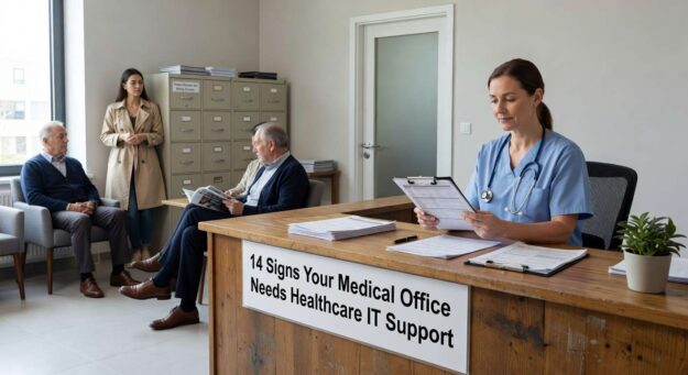 Recognize 14 critical warning signs that your medical practice needs professional healthcare IT support to prevent downtime, compliance issues, and operational chaos.
