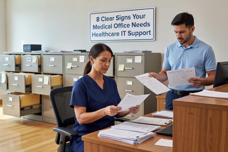 Discover 8 warning signs that indicate your medical practice needs professional healthcare IT support to protect patient data and maintain smooth operations.