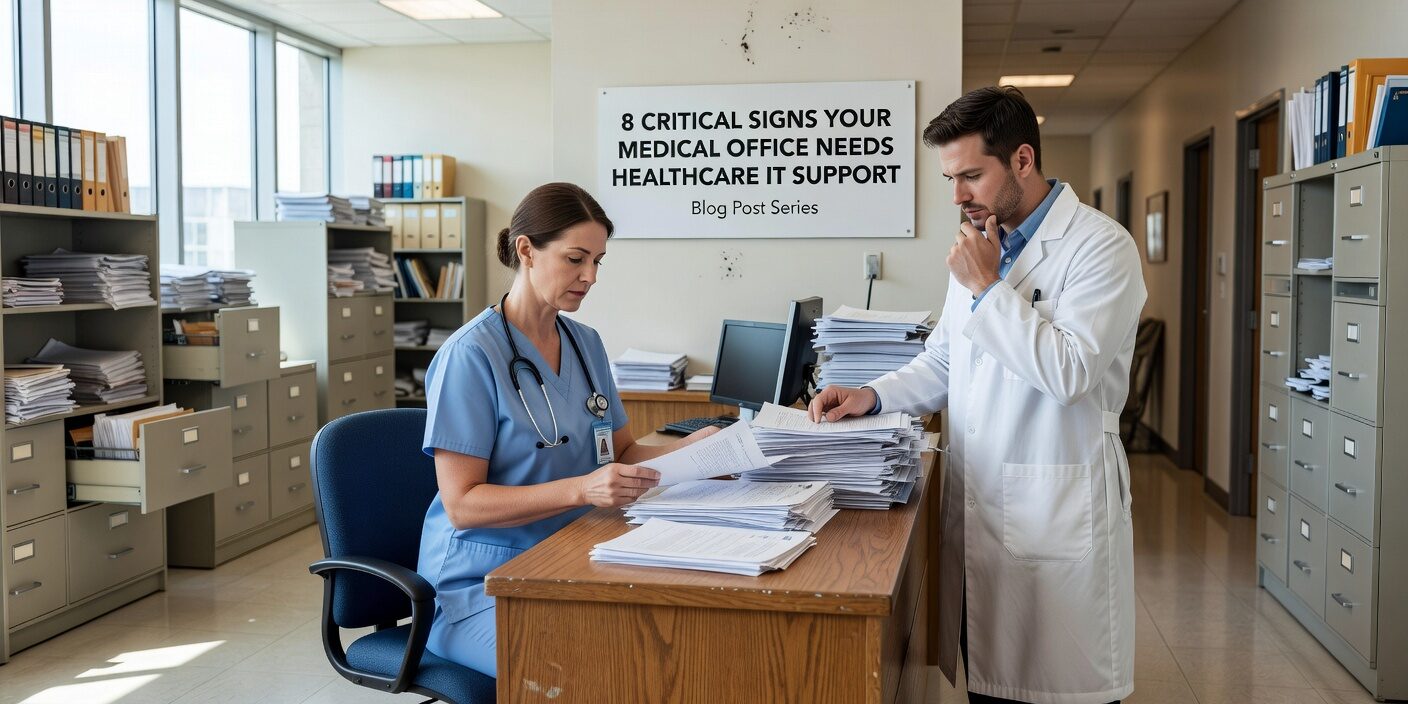 Discover 8 critical warning signs that indicate your medical office needs professional IT support to prevent downtime and protect patient data.