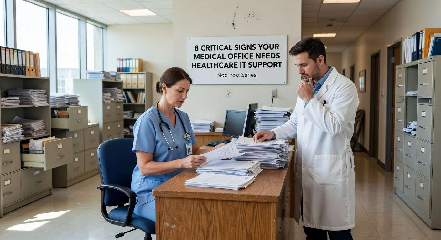 Discover 8 critical warning signs that indicate your medical office needs professional IT support to prevent downtime and protect patient data.