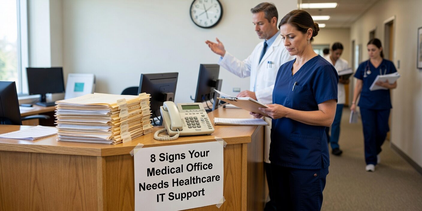 Learn the 8 warning signs that indicate your medical practice needs professional IT support to prevent downtime, ensure HIPAA compliance, and protect patient data.