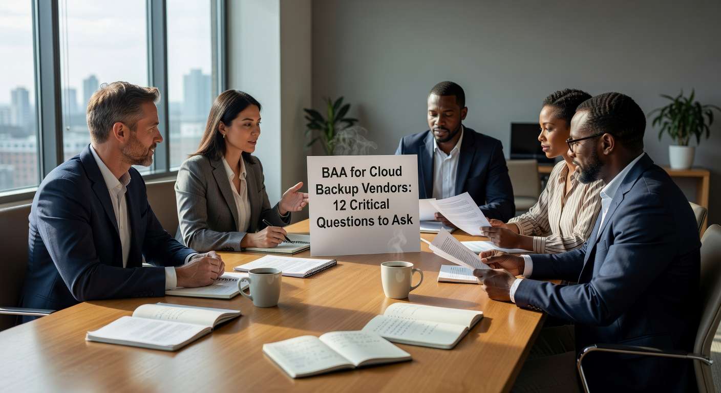 Essential questions healthcare practices must ask cloud backup vendors before signing BAAs. Learn key security requirements and red flags to avoid.