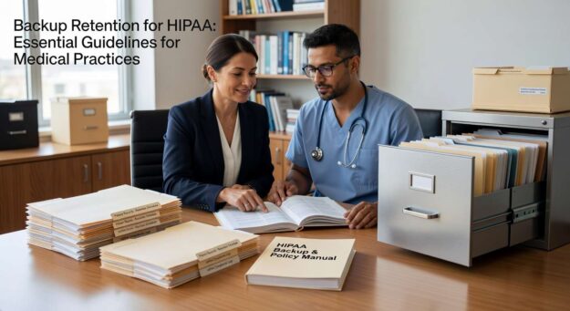 Learn essential HIPAA backup retention requirements for medical practices. Understand federal vs state laws, retention periods, and compliance strategies.
