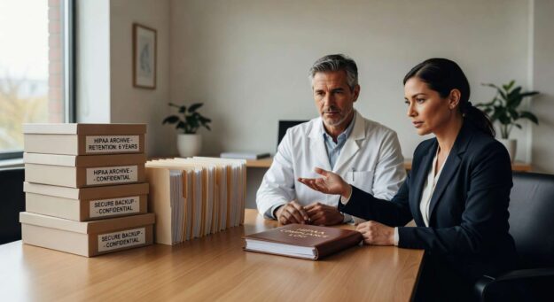Learn how long medical practices must retain backups for HIPAA compliance. Understand state vs federal requirements and create cost-effective retention policies.