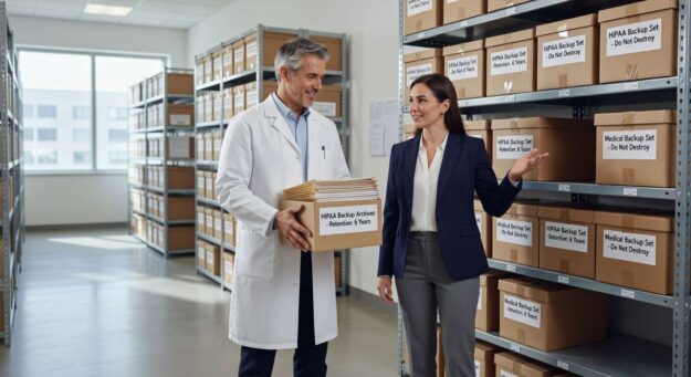 Learn HIPAA backup retention requirements for medical practices. Understand how long to keep patient data backups, billing records, and compliance documentation.