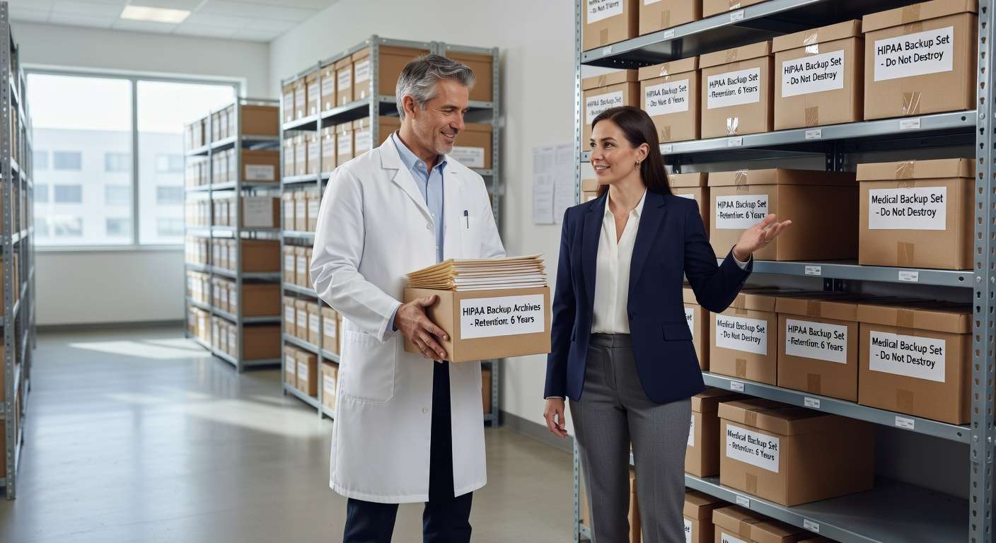 Learn HIPAA backup retention requirements for medical practices. Understand how long to keep patient data backups, billing records, and compliance documentation.