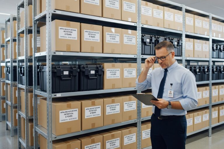Learn backup retention requirements for HIPAA compliance. Understand the difference between 6-year documentation rules and longer medical record retention periods.