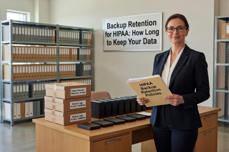 Learn HIPAA backup retention requirements for healthcare practices. Understand documentation rules, state law compliance, and practical retention strategies.