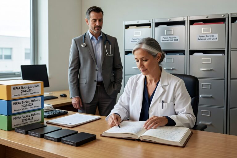Learn HIPAA backup retention requirements for medical practices. Understand how long to keep healthcare data backups, compliance documentation, and audit records.