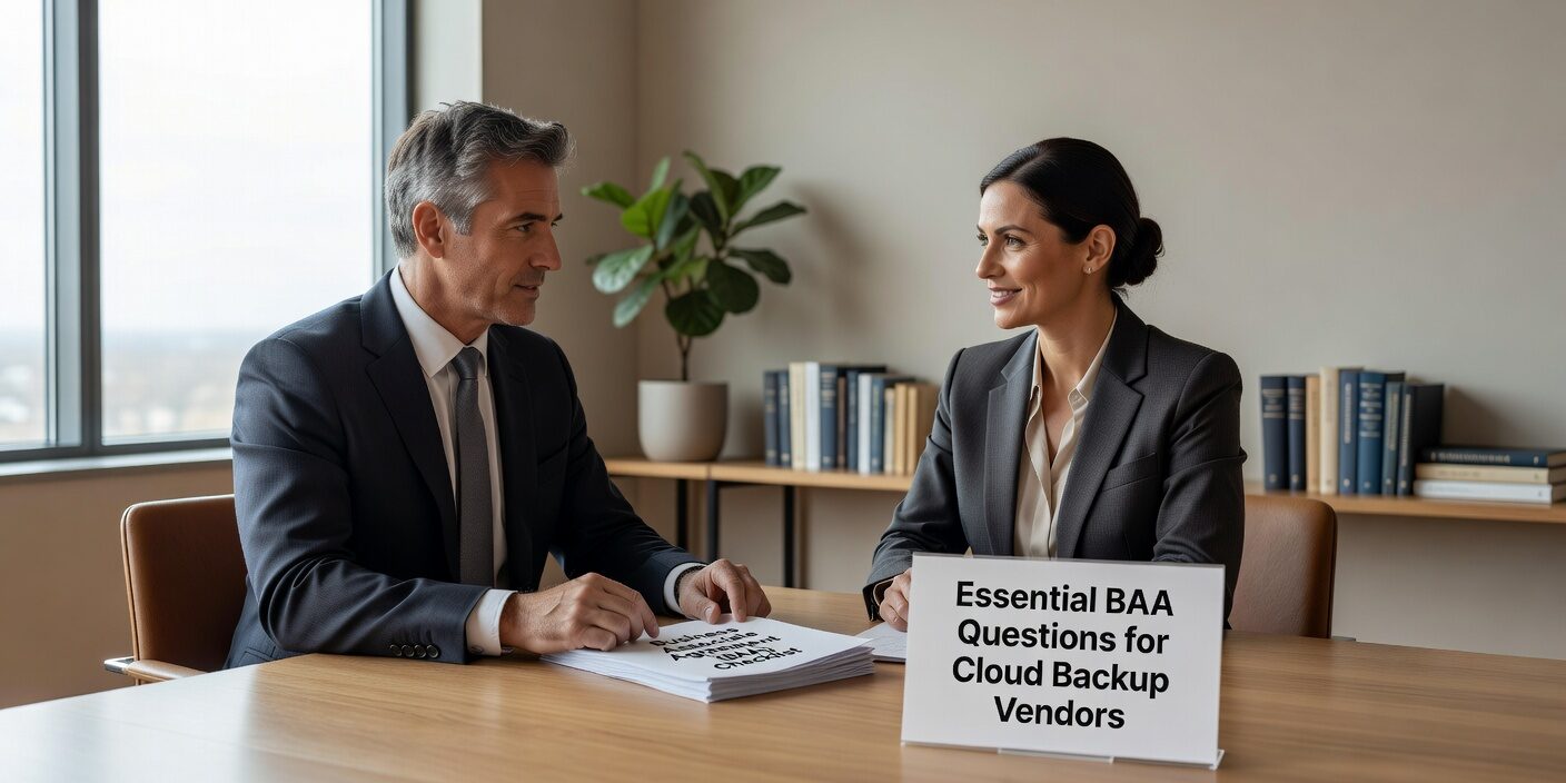 Essential questions to ask cloud backup vendors before signing a BAA. Protect patient data with proper vendor evaluation and HIPAA compliance requirements.