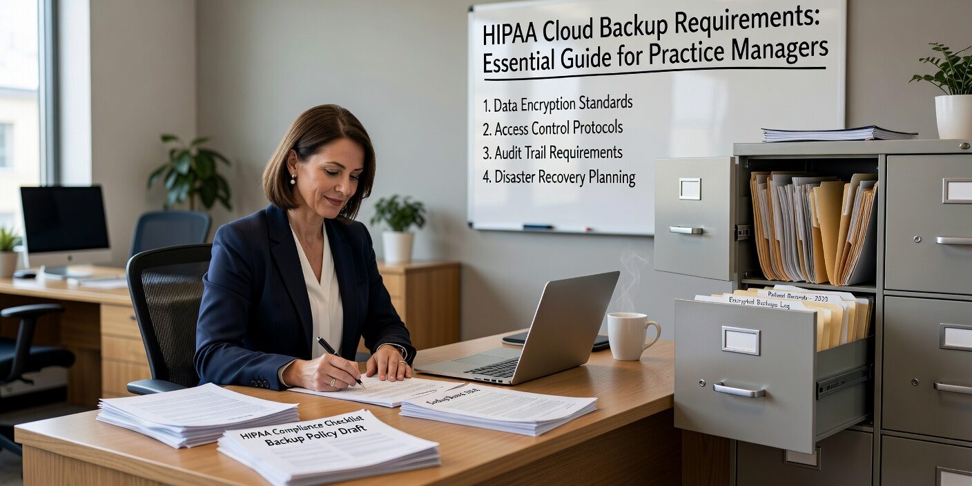 HIPAA Cloud Backup Requirements: Essential Guide for Practice Managers Featured Image Learn essential HIPAA cloud backup requirements for healthcare practices. Understand compliance standards, technical safeguards, and testing procedures.