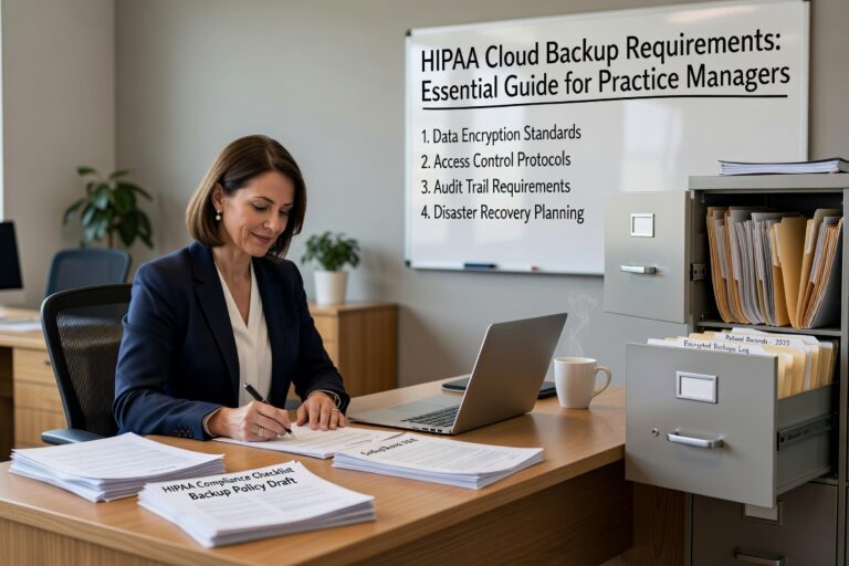 Learn essential HIPAA cloud backup requirements for healthcare practices. Understand compliance standards, technical safeguards, and testing procedures.