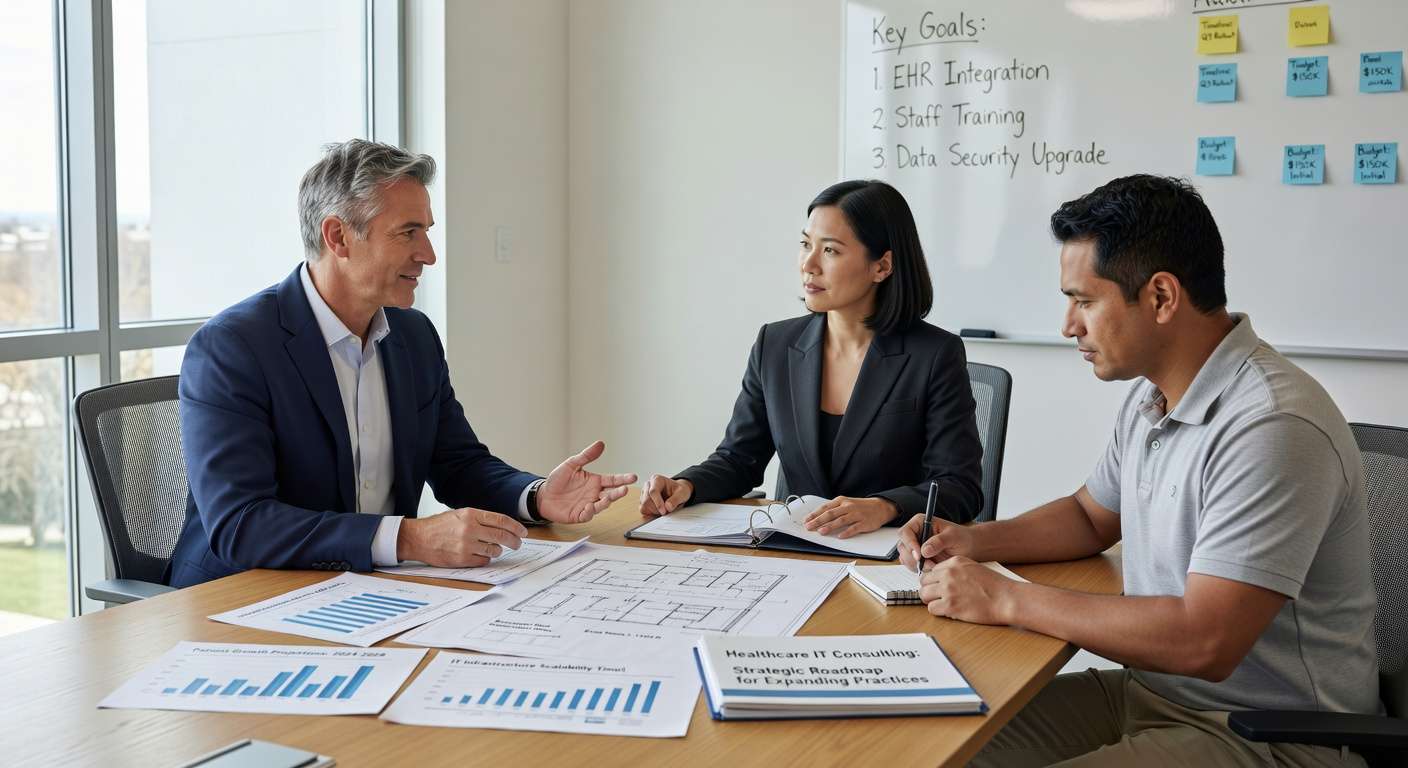 Learn essential healthcare IT consulting planning strategies for growing medical practices. Discover scalability, security, and workflow optimization tips.