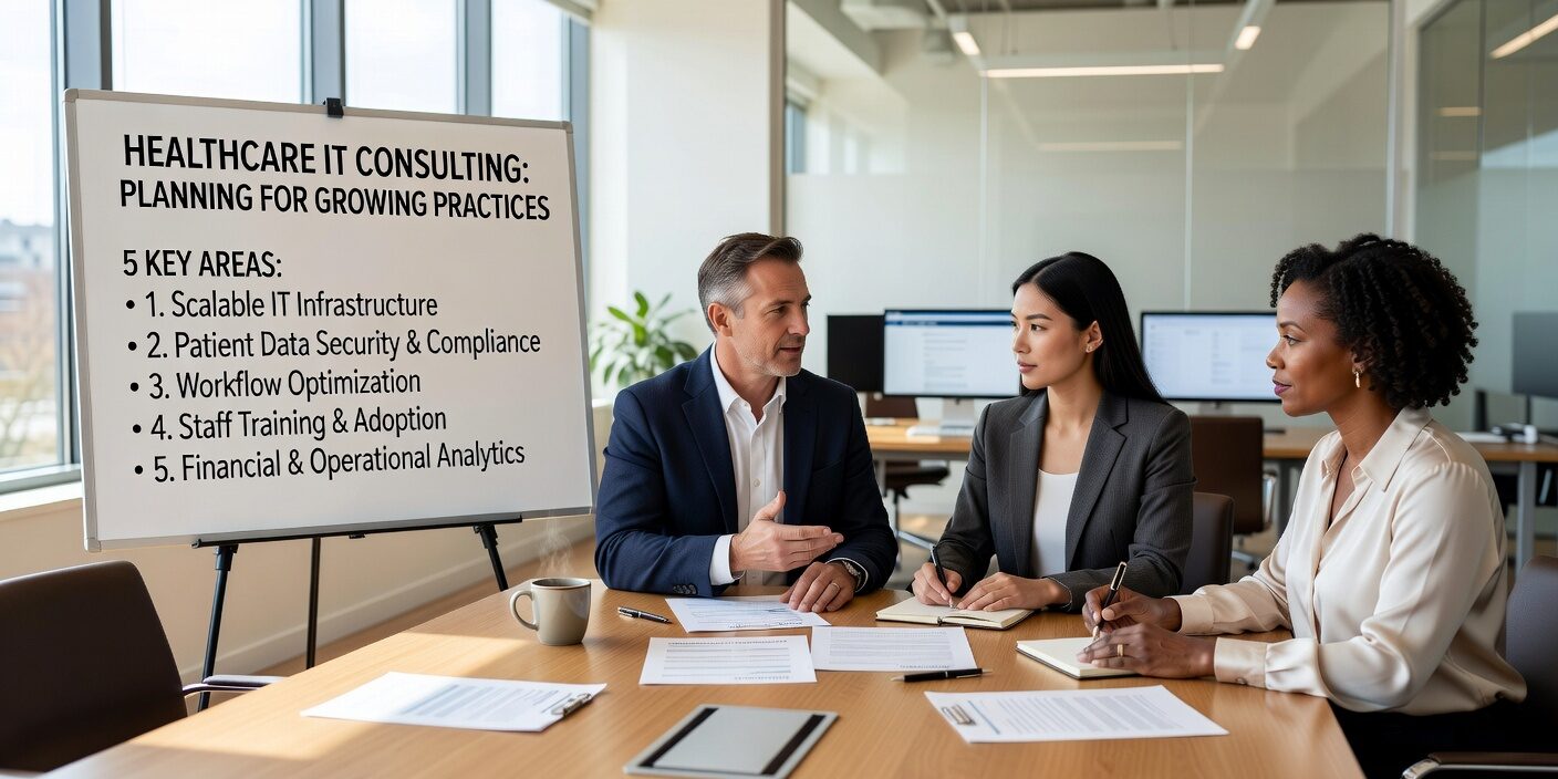 Essential IT planning strategies for growing medical practices. Learn how to manage technology across multiple locations while maintaining HIPAA compliance.