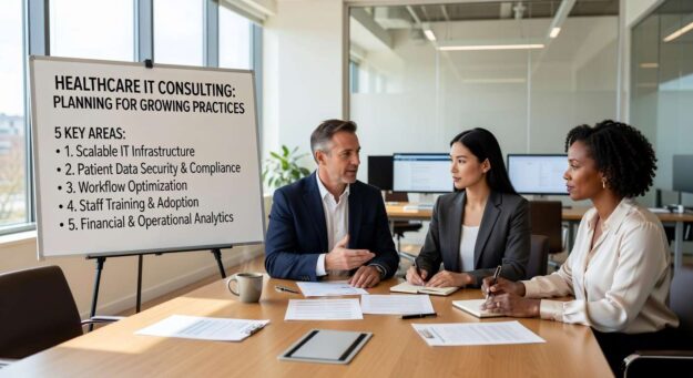 Essential IT planning strategies for growing medical practices. Learn how to manage technology across multiple locations while maintaining HIPAA compliance.