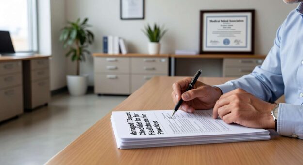 Essential checklist for healthcare practices choosing managed IT support. Covers HIPAA compliance, cybersecurity, backup planning, and vendor management requirements.