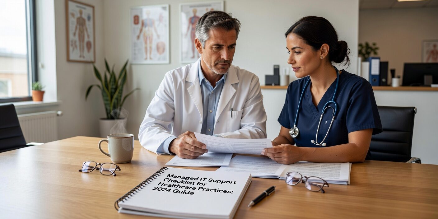 Essential checklist for healthcare practices evaluating managed IT support providers. Covers HIPAA compliance, cybersecurity, and EHR integration requirements for 2024.