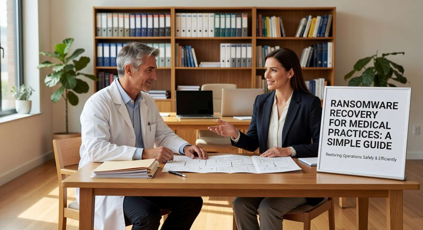 Learn the essential steps for ransomware recovery in medical practices. This practical guide covers patient safety, system restoration, and building stronger cybersecurity defenses.