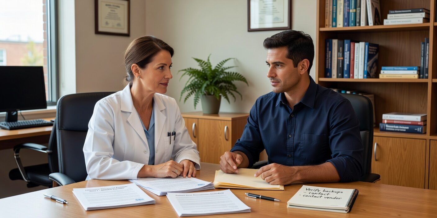 Ransomware Recovery for Medical Practices: A Step-by-Step Guide Featured Image Learn essential steps for ransomware recovery in medical practices. Complete guide covers patient safety, system restoration, HIPAA compliance, and downtime procedures.