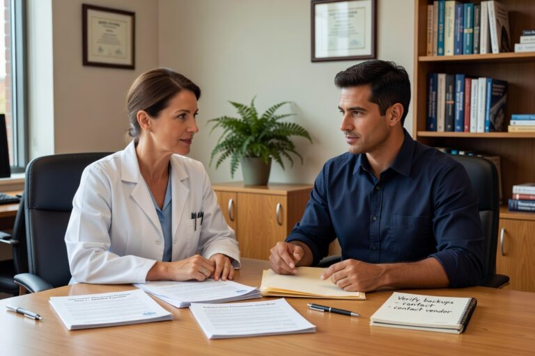 Learn essential steps for ransomware recovery in medical practices. Complete guide covers patient safety, system restoration, HIPAA compliance, and downtime procedures.