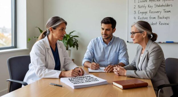 Essential ransomware recovery planning guide for medical practices. Learn clean room validation, system priorities, and HIPAA-compliant restoration procedures.