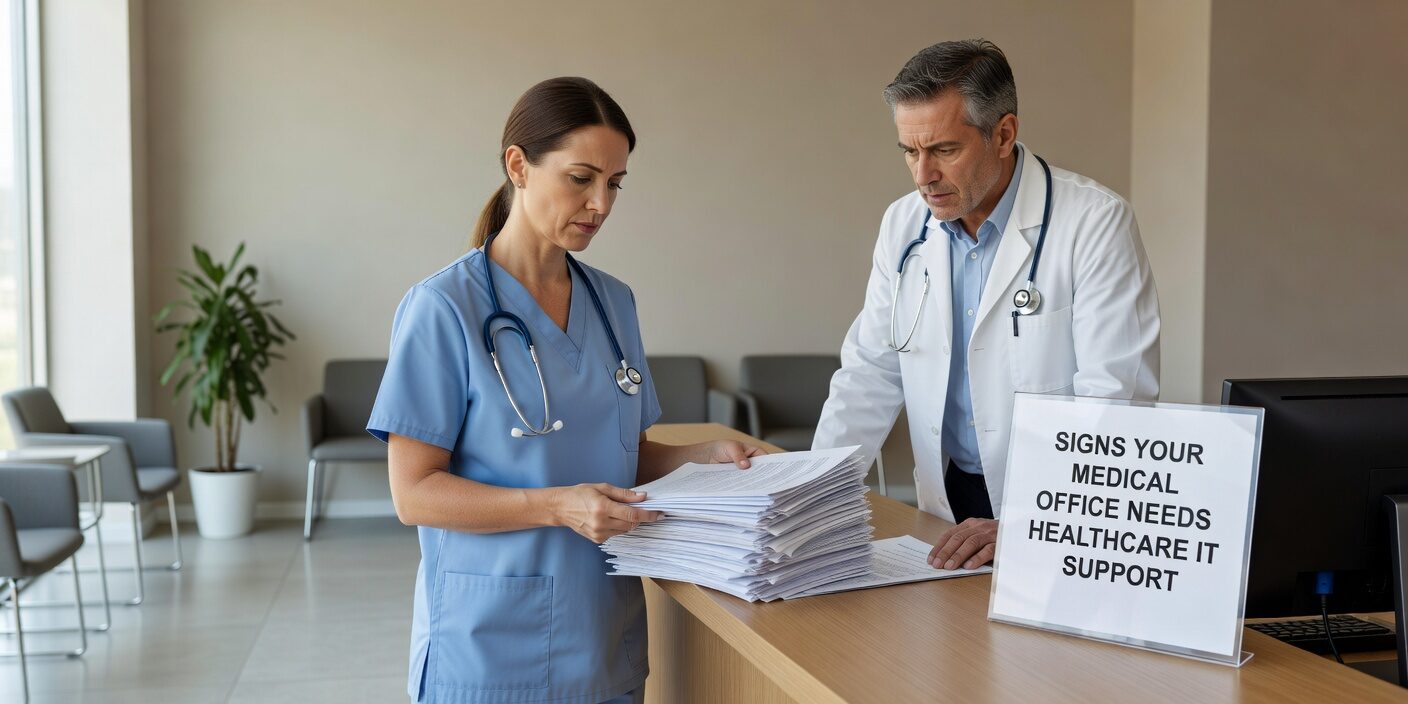 Discover key warning signs that indicate your medical office needs professional healthcare IT support, from system downtime to compliance gaps.