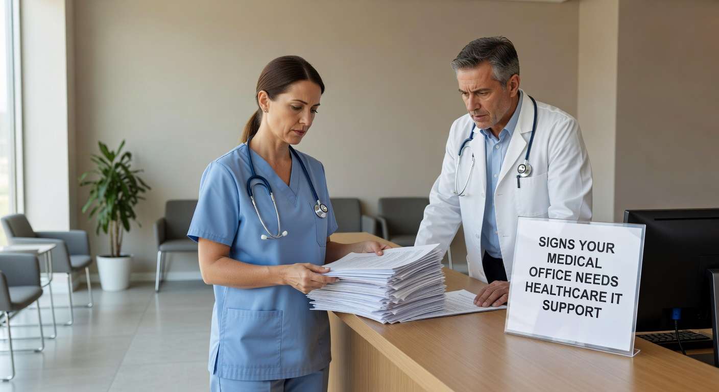 Discover key warning signs that indicate your medical office needs professional healthcare IT support, from system downtime to compliance gaps.