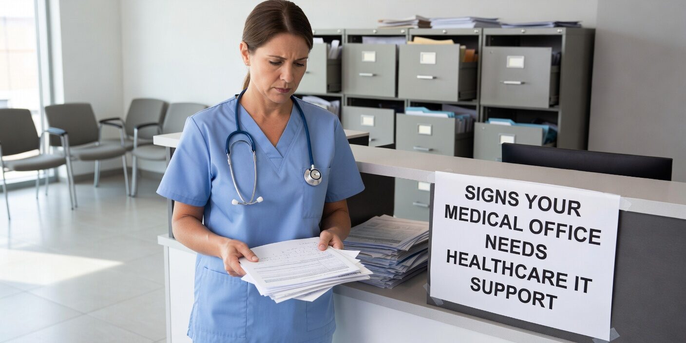 Learn the key warning signs that indicate your medical practice needs professional healthcare IT support, from system downtime to HIPAA compliance gaps.