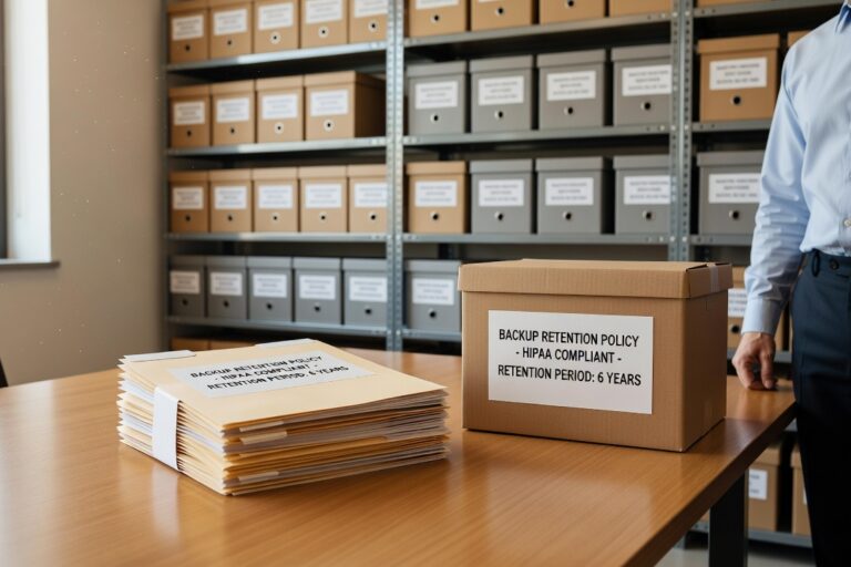 Learn how long medical practices must keep backups under HIPAA, how retention differs from archiving, and how to build a compliant written retention policy.