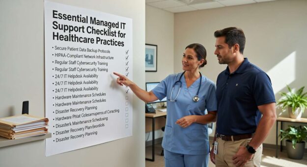 Complete checklist for evaluating managed IT providers for healthcare practices. Covers HIPAA compliance, security requirements, and clinical system support.