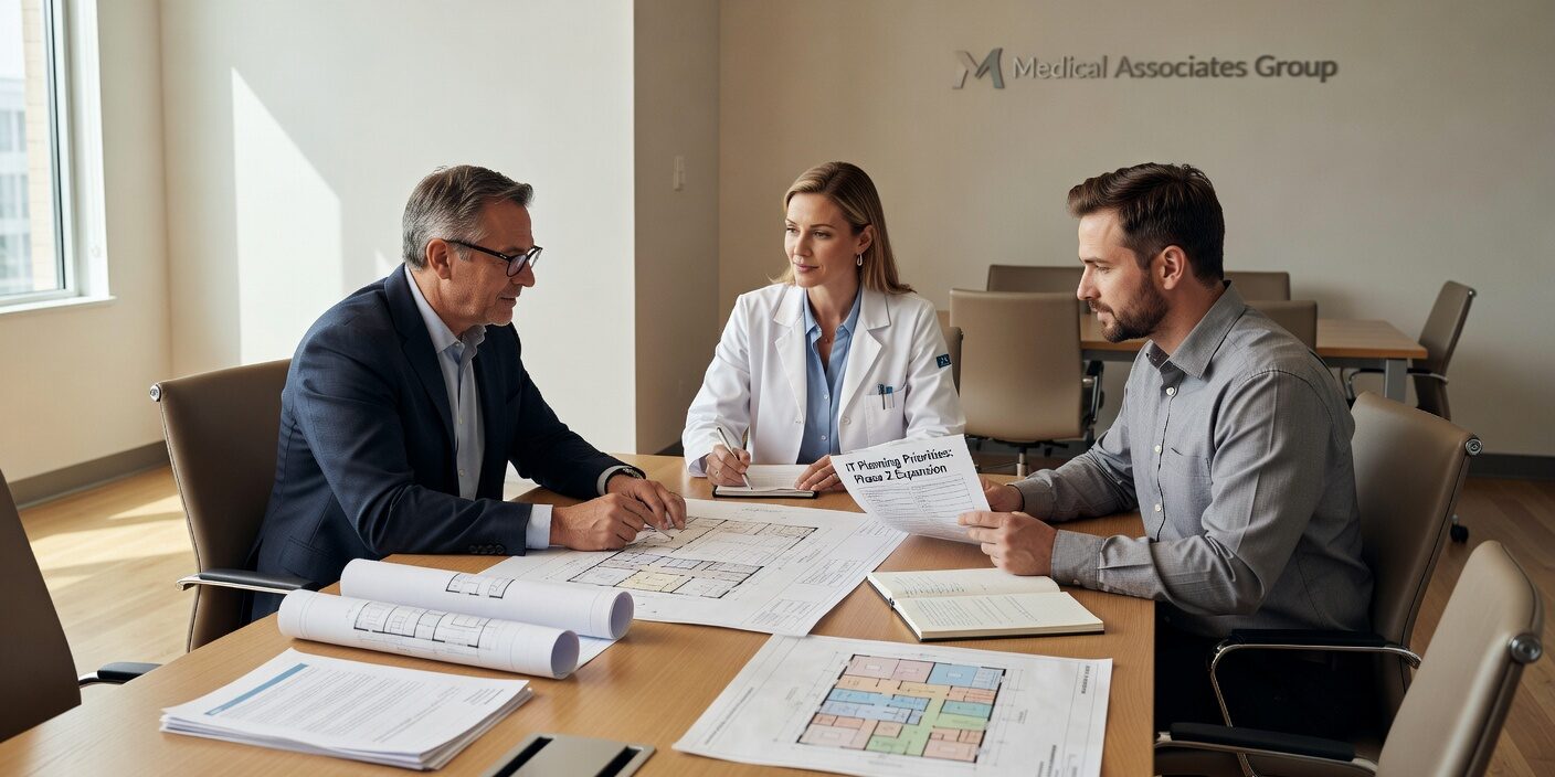 Essential IT planning priorities for medical practices adding a second location. Learn about network connectivity, EHR integration, security, and workflow coordination.