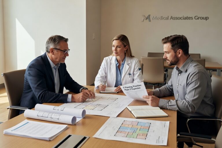 Essential IT planning priorities for medical practices adding a second location. Learn about network connectivity, EHR integration, security, and workflow coordination.