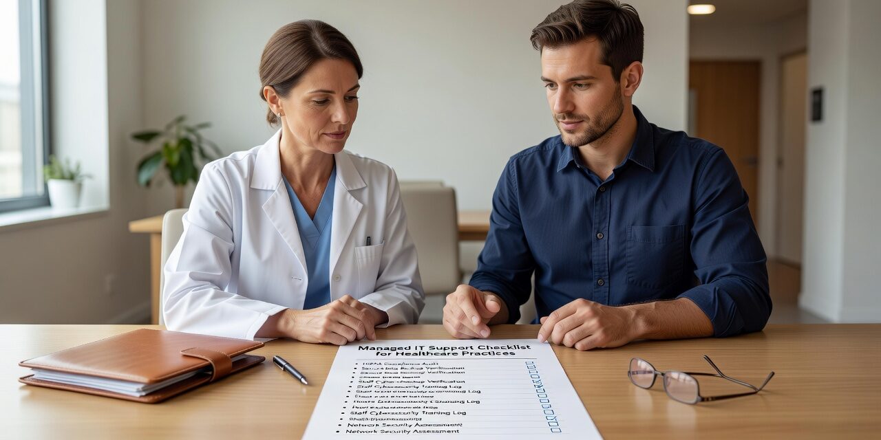 Managed IT Support Checklist for Healthcare Practices Featured Image Essential managed IT support checklist for medical practices. Covers security, compliance, backup planning, and vendor management requirements.