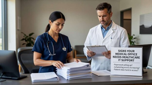 Learn the key warning signs that indicate your medical practice needs professional IT support to prevent downtime, security risks, and operational inefficiencies.
